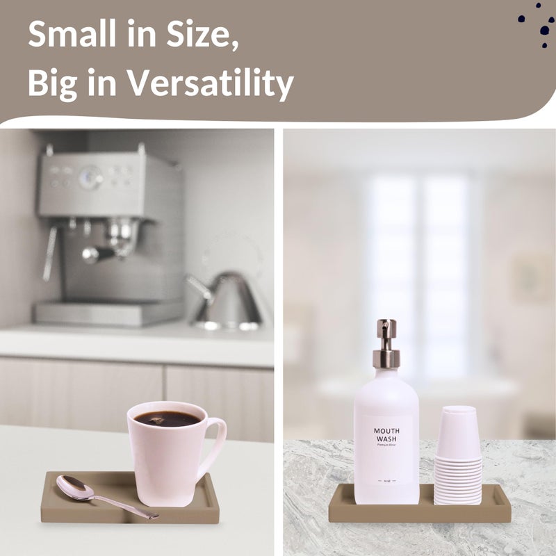 Spacewiser Countertop and Vanity Tray - Small 7.7"" Silicone Soap Dispenser Tray  Shatterproof Flexible Bathroom Tray  Kitchen Sink Tray for Soap Bottles  Key Trinket Ring Tray  Original Silicone Tray - Image 5